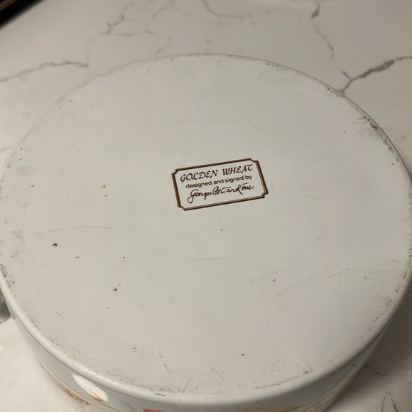 Georges Briard 2QT Golden Wheat Ceramic Covered Casserole Baking Dish - Picture 3 of 5